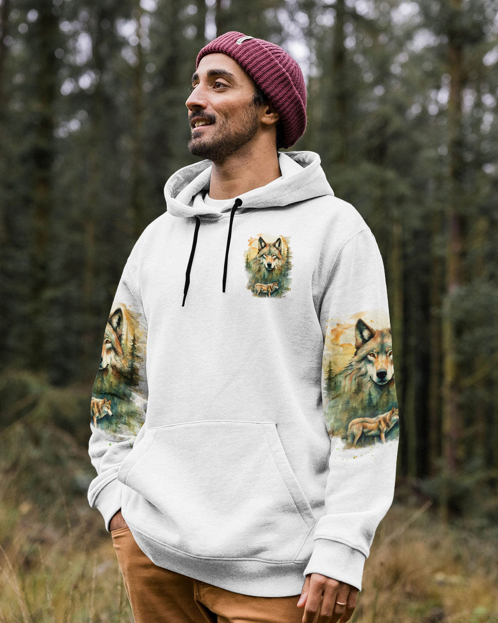 AND INTO THE FOREST I GO WOLF ALL OVER PRINT - TLNO1202251