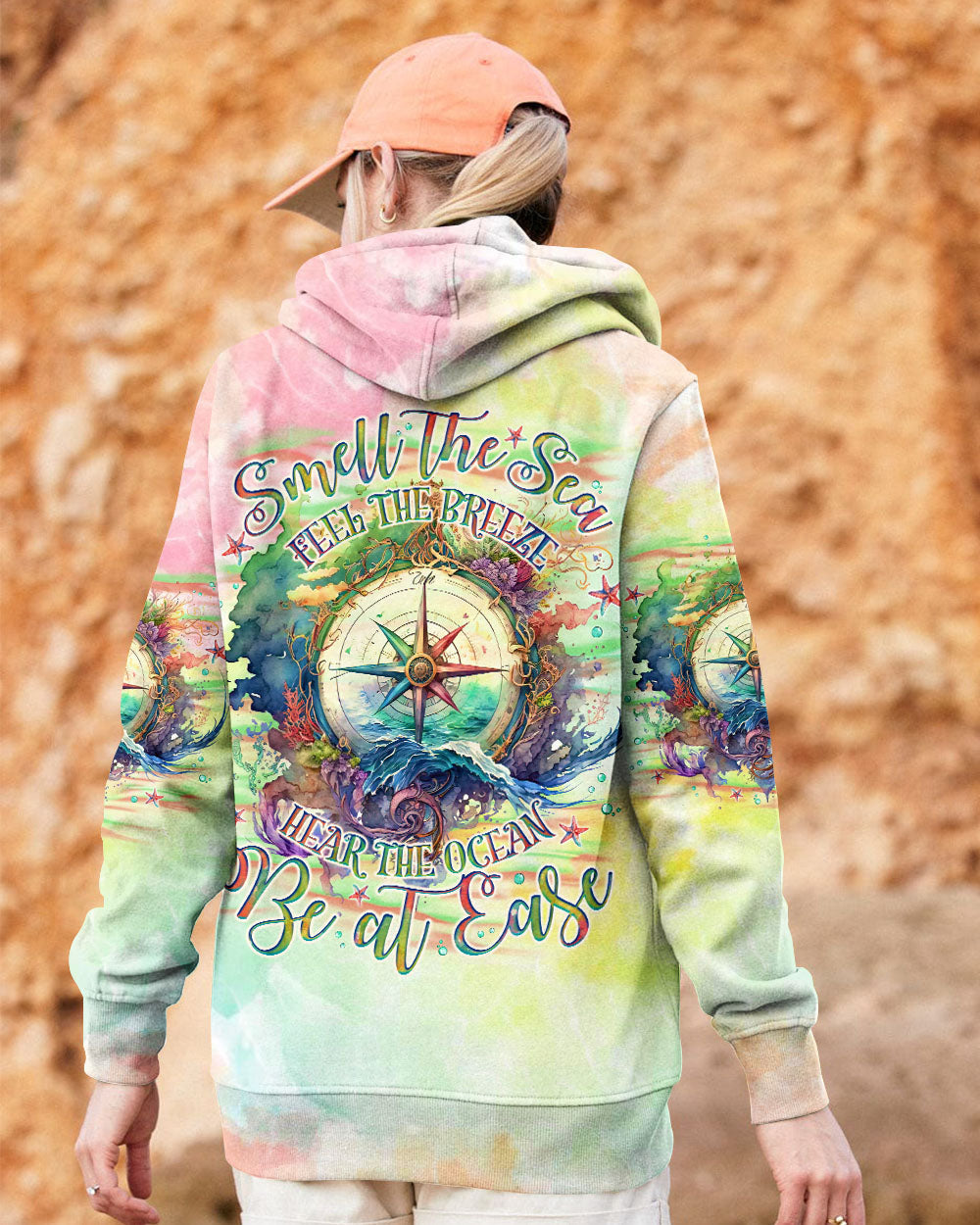 SMELL THE SEA FEEL THE BREEZE COMPASS ALL OVER PRINT - TLNO1409243