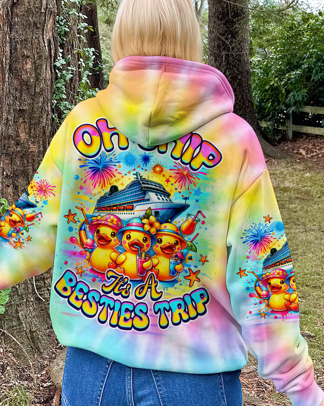 OH SHIP IT'S A BESTIES TRIP CRUISE DUCK ALL OVER PRINT - TLNO1706253