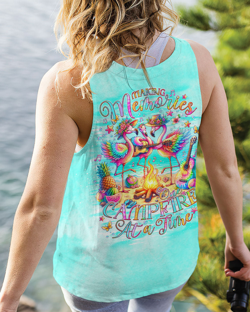 MAKING MEMORIES ONE CAMPFIRE AT A TIME FLAMINGO ALL OVER PRINT - TLNO2006243