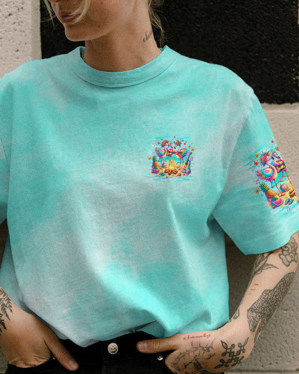 MAKING MEMORIES ONE CAMPFIRE AT A TIME FLAMINGO ALL OVER PRINT - TLNO2006243