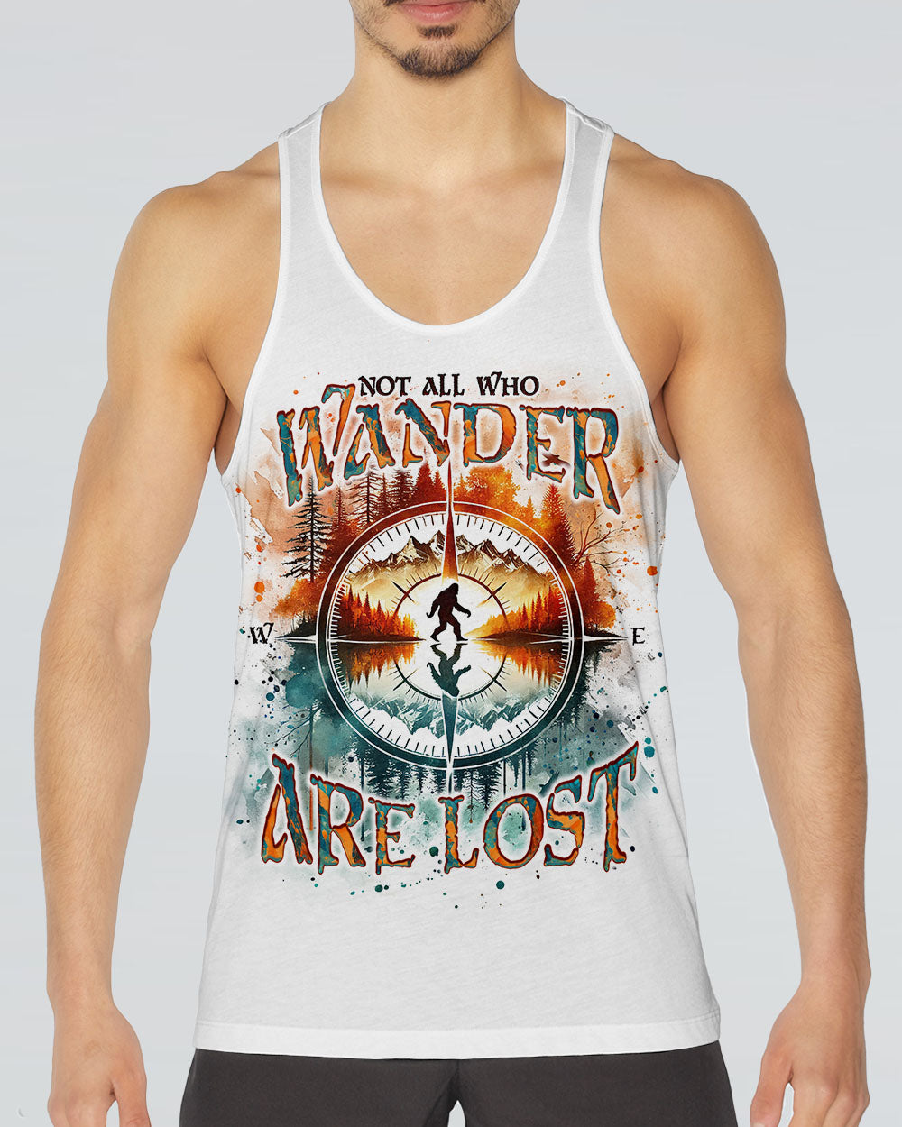  NOT ALL WHO WANDER ARE LOST BIGFOOT COMPASS ALL OVER PRINT - TLNO2012243