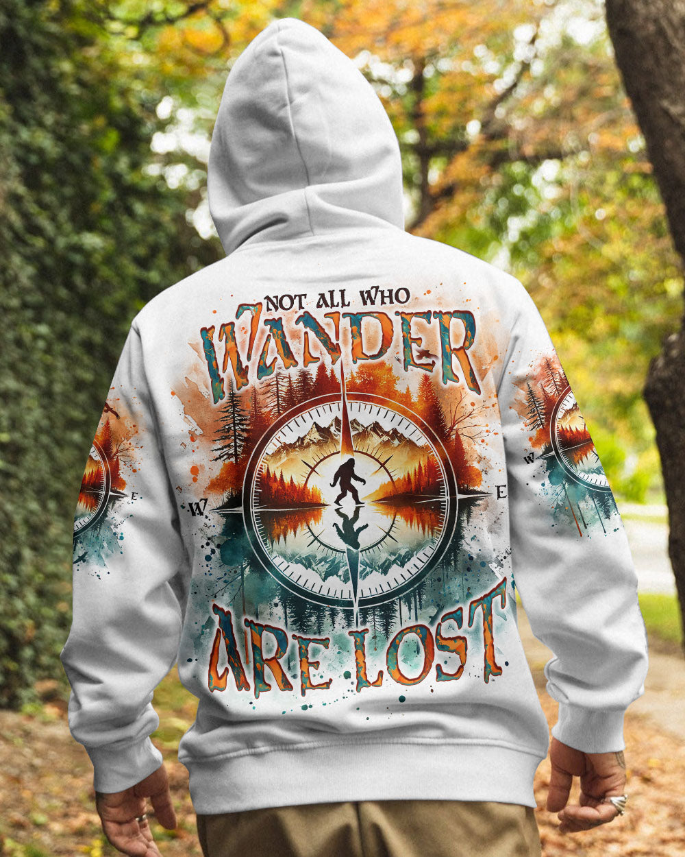 NOT ALL WHO WANDER ARE LOST BIGFOOT COMPASS ALL OVER PRINT - TLNO2012243