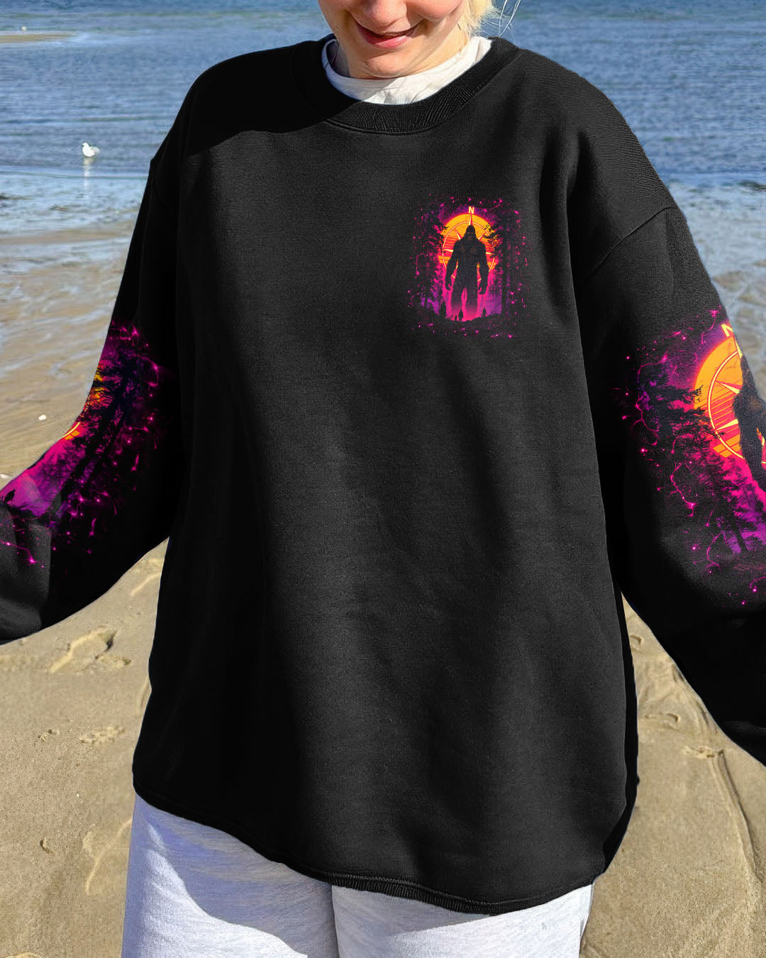 NOT ALL WHO WANDER ARE LOST BIGFOOT COMPASS ALL OVER PRINT - TLNO2411251