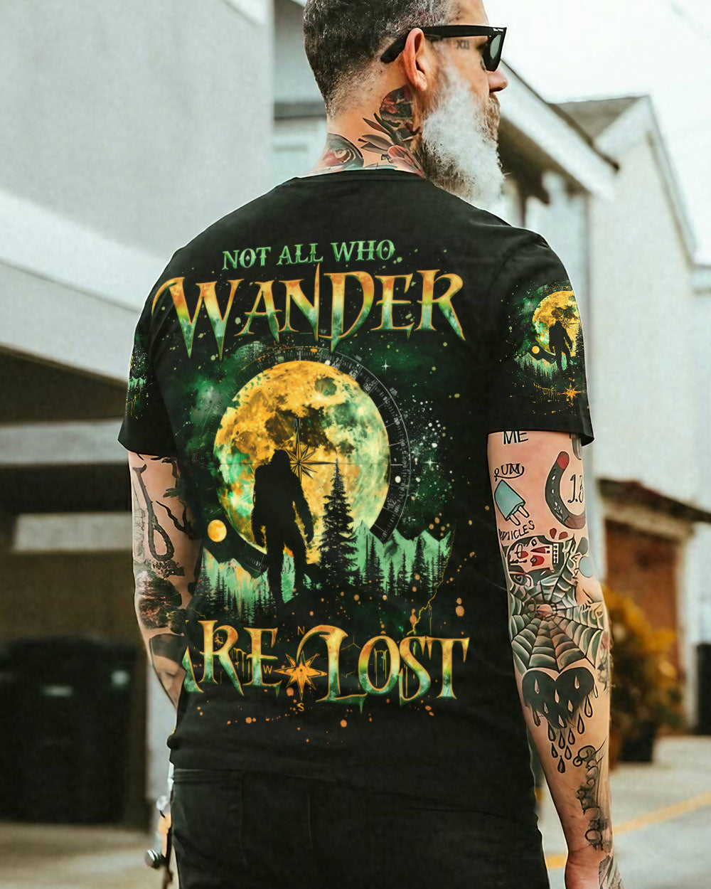NOT ALL WHO WANDER ARE LOST BIGFOOT COMPASS ALL OVER PRINT - TLNO2709241