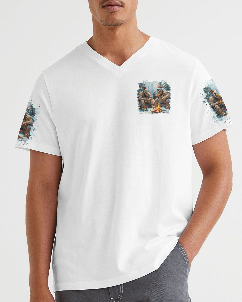 MAKING MEMORIES ONE CAMPFIRE AT A TIME BIGFOOT CHRISTMAS ALL OVER PRINT - TLNO3110244