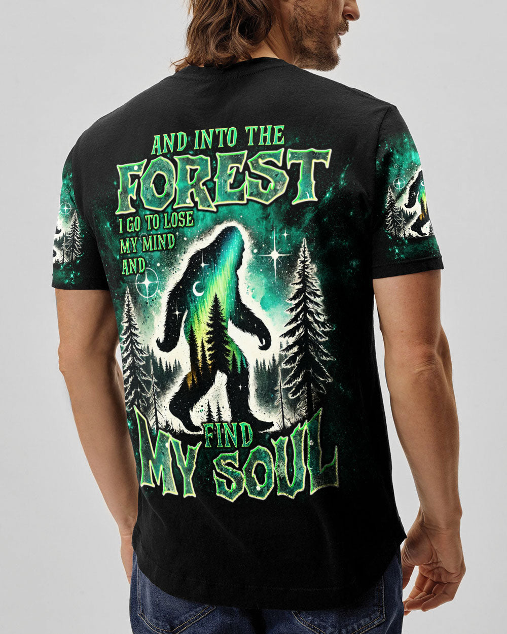 AND INTO THE FOREST I GO BIGFOOT ALL OVER PRINT - TLNT0211241
