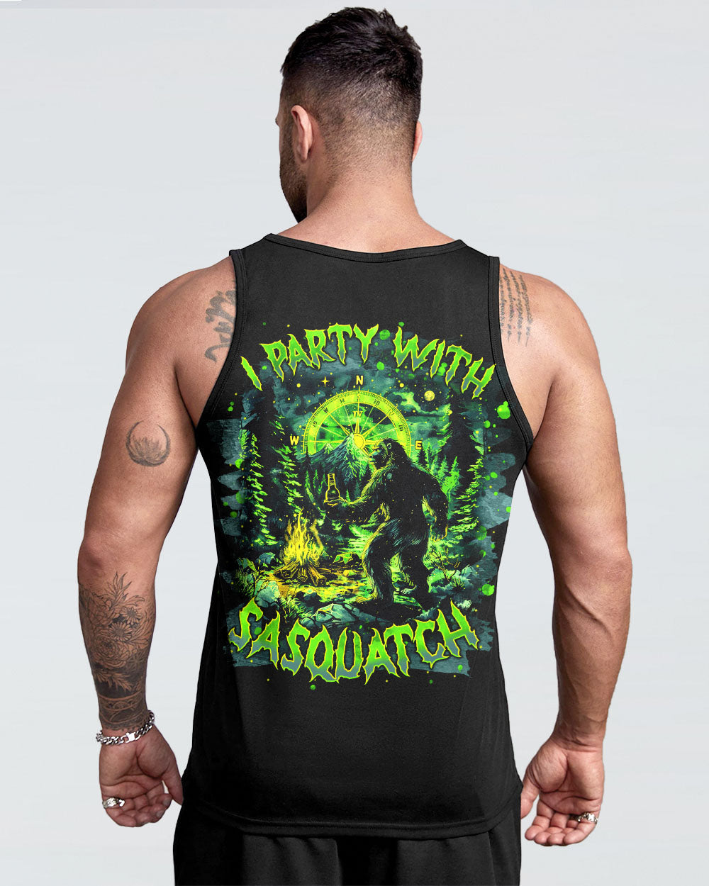 I PARTY WITH SASQUATCH BIGFOOT ALL OVER PRINT - TLNT0303251