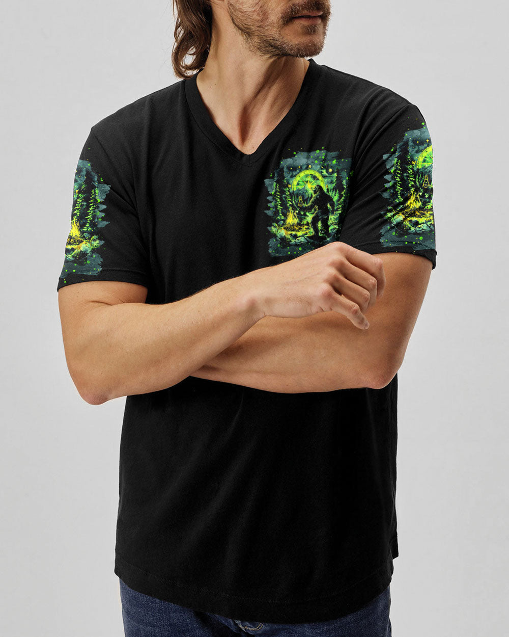 I PARTY WITH SASQUATCH BIGFOOT ALL OVER PRINT - TLNT0303251