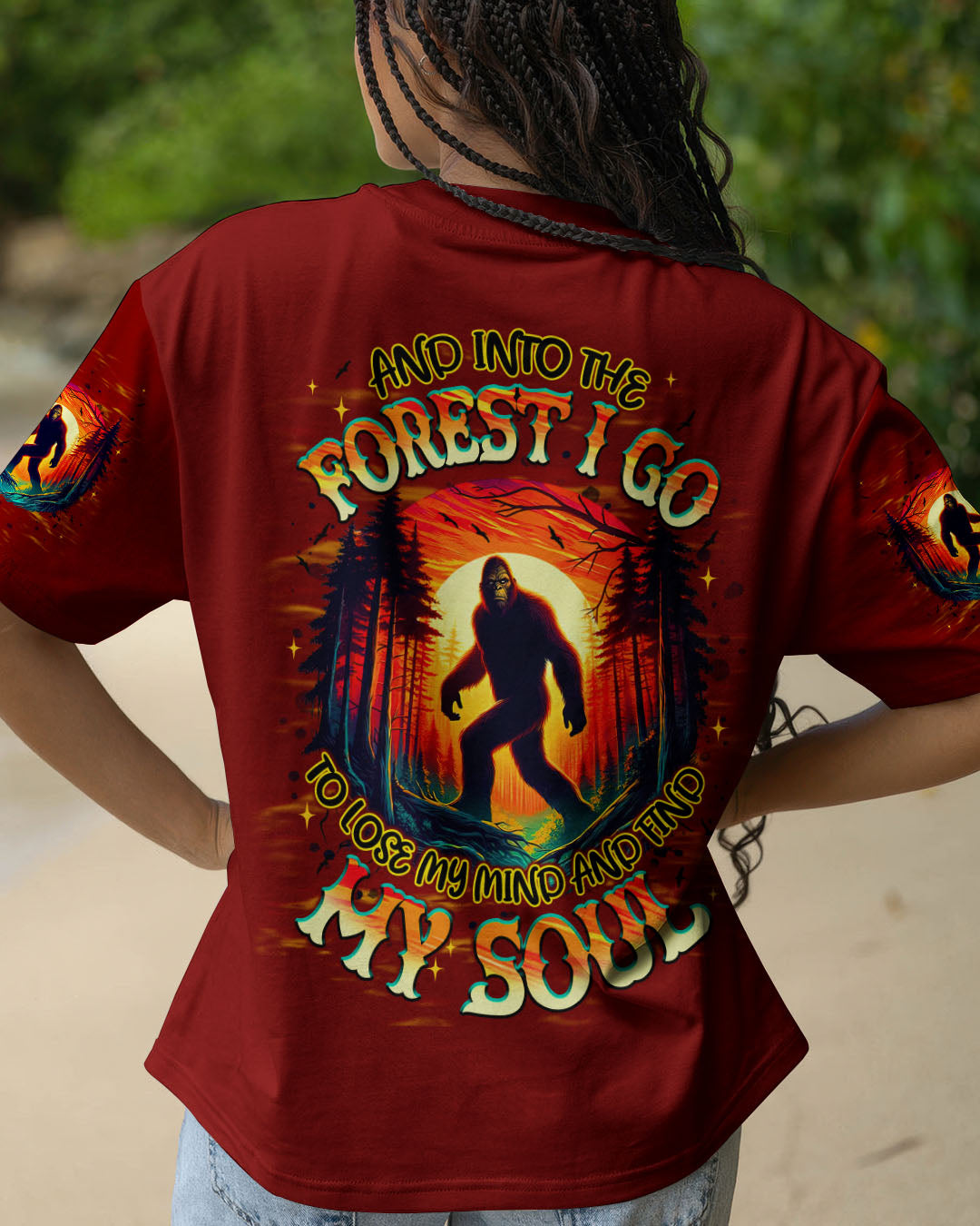 AND INTO THE FOREST I GO BIGFOOT ALL OVER PRINT - TLNT0311251