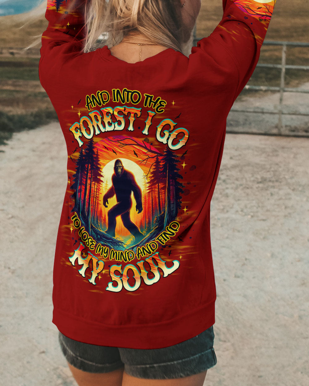 AND INTO THE FOREST I GO BIGFOOT ALL OVER PRINT - TLNT0311251