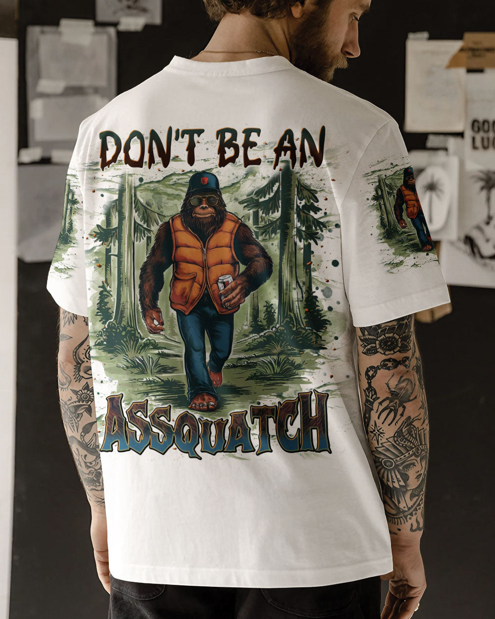 DON'T BE AN A BIGFOOT ALL OVER PRINT - TLNT0411241