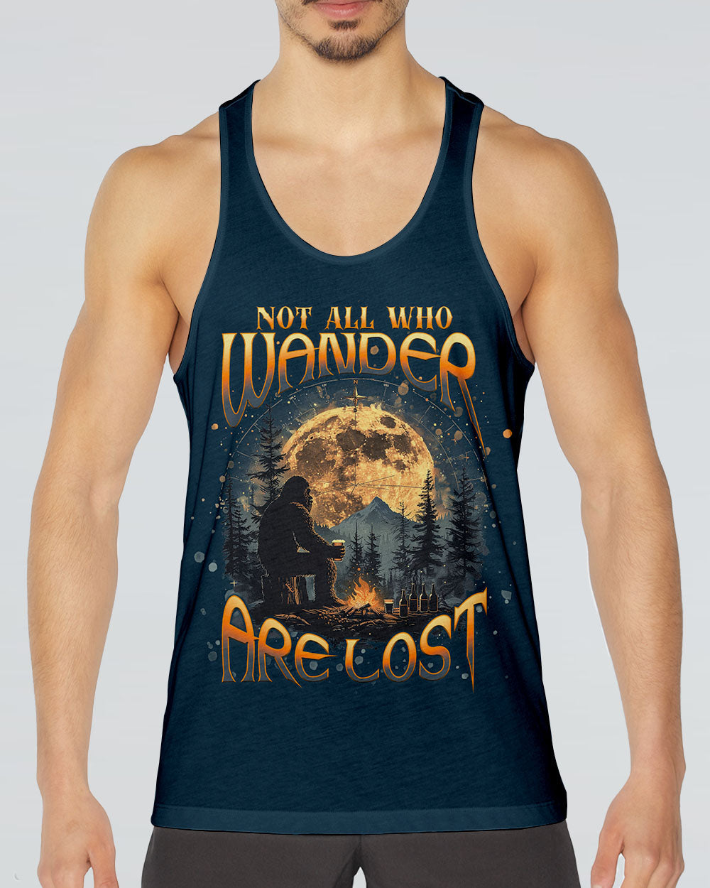 NOT ALL WHO WANDER ARE LOST BIGFOOT COMPASS ALL OVER PRINT  - TLNT0412241