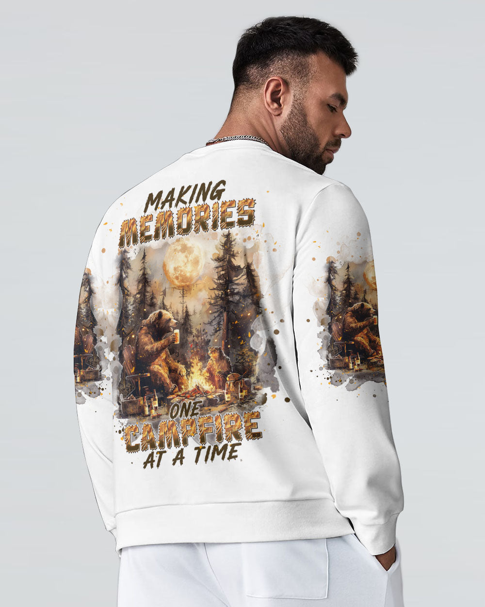 MAKING MEMORIES ONE CAMPFIRE AT A TIME BEAR ALL OVER PRINT - TLNT0609241