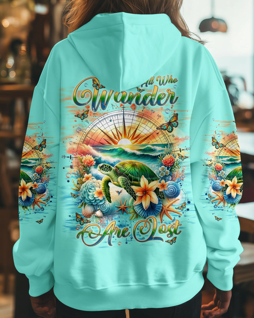 NOT ALL WHO WANDER ARE LOST TURTLE COMPASS ALL OVER PRINT - TLNT0703251