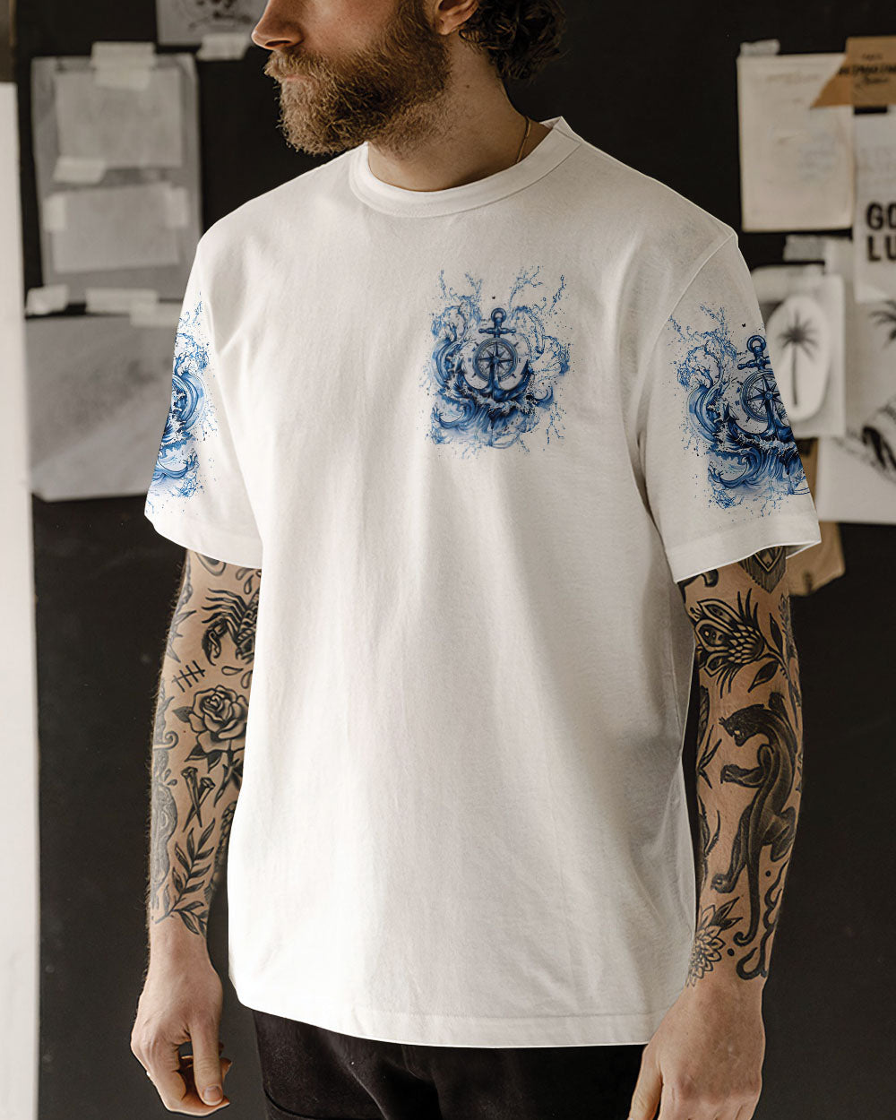 NOT ALL WHO WANDER ARE LOST ANCHOR COMPASS ALL OVER PRINT - TLNT1002254
