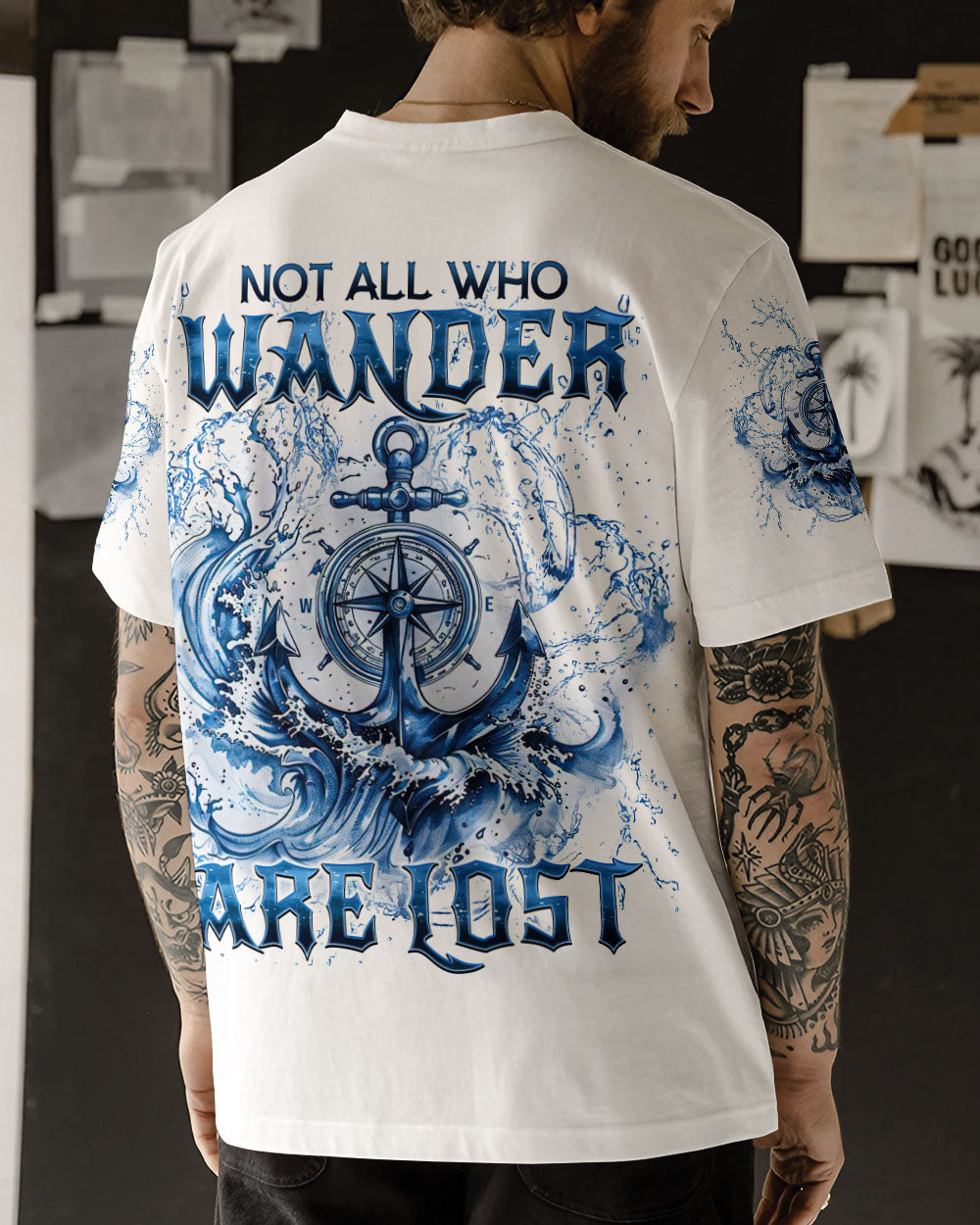 NOT ALL WHO WANDER ARE LOST ANCHOR COMPASS ALL OVER PRINT - TLNT1002254