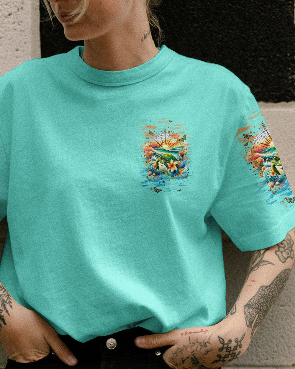 LET THE ADVENTURES BEGIN TURTLE COMPASS ALL OVER PRINT - TLNT1005246