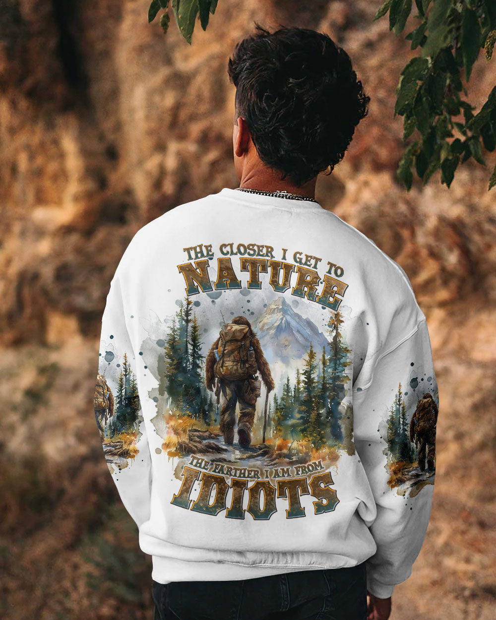 THE CLOSER I GET TO NATURE BIGFOOT HIKING ALL OVER PRINT - TLNT1009242