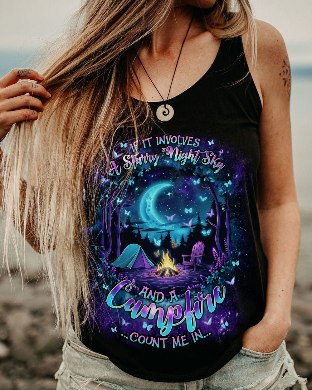 STARRY NIGHT SKY AND A CAMPFIRE COUNT ME IN ALL OVER PRINT - TLNT1109244