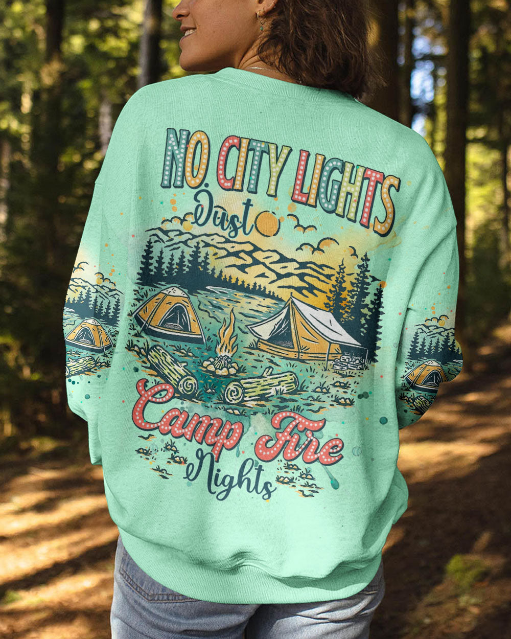 NO CITY LIGHTS JUST CAMP FIRE NIGHTS ALL OVER PRINT - TLNT1209244