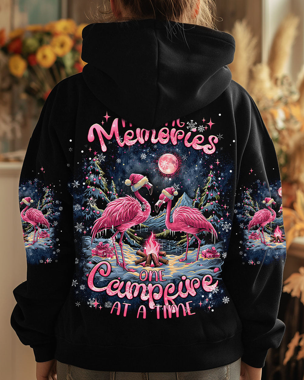 MAKING MEMORIES ONE CAMPFIRE AT A TIME FLAMINGO CHRISTMAS ALL OVER PRINT -  TLNT1210241