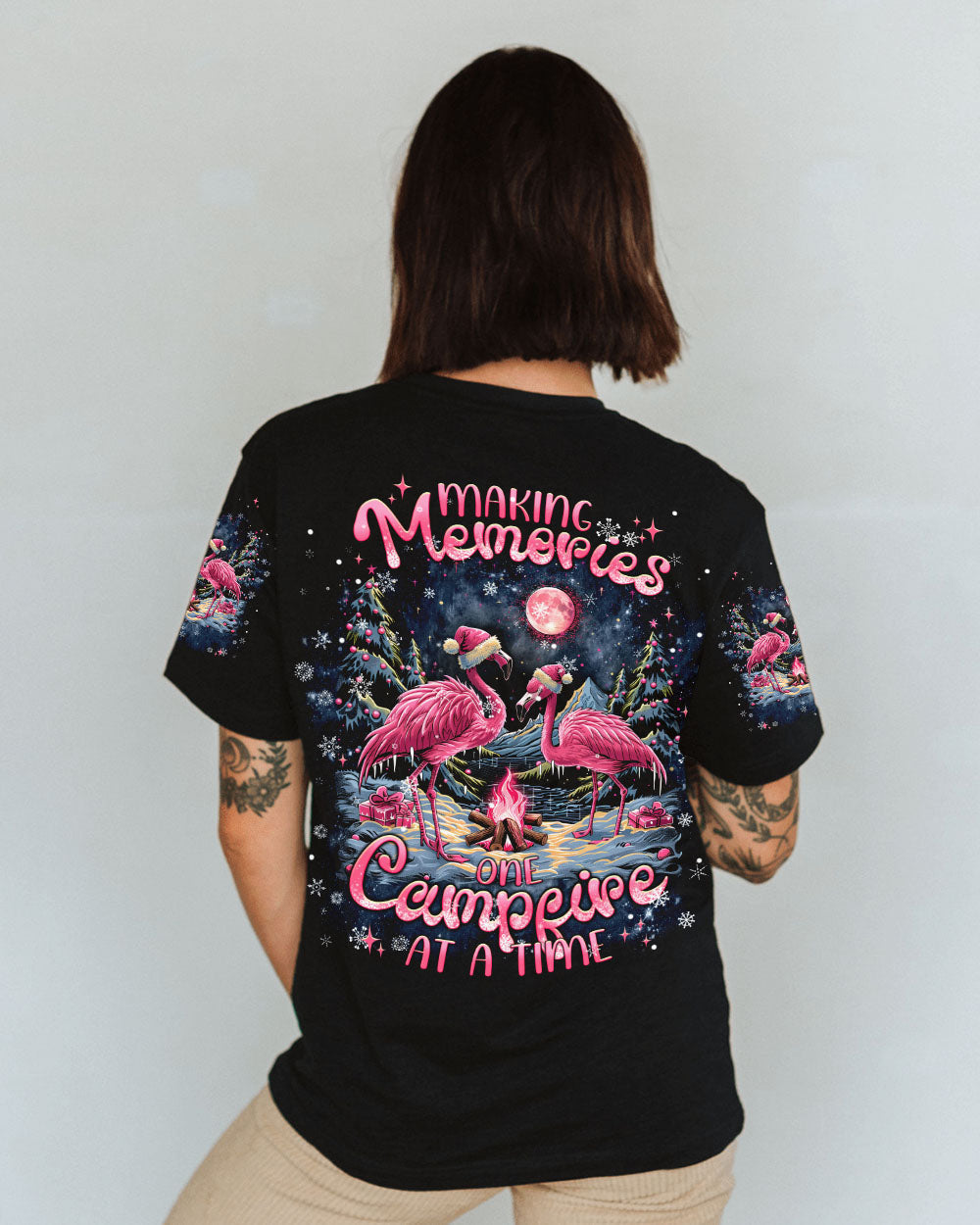 MAKING MEMORIES ONE CAMPFIRE AT A TIME FLAMINGO CHRISTMAS ALL OVER PRINT -  TLNT1210241