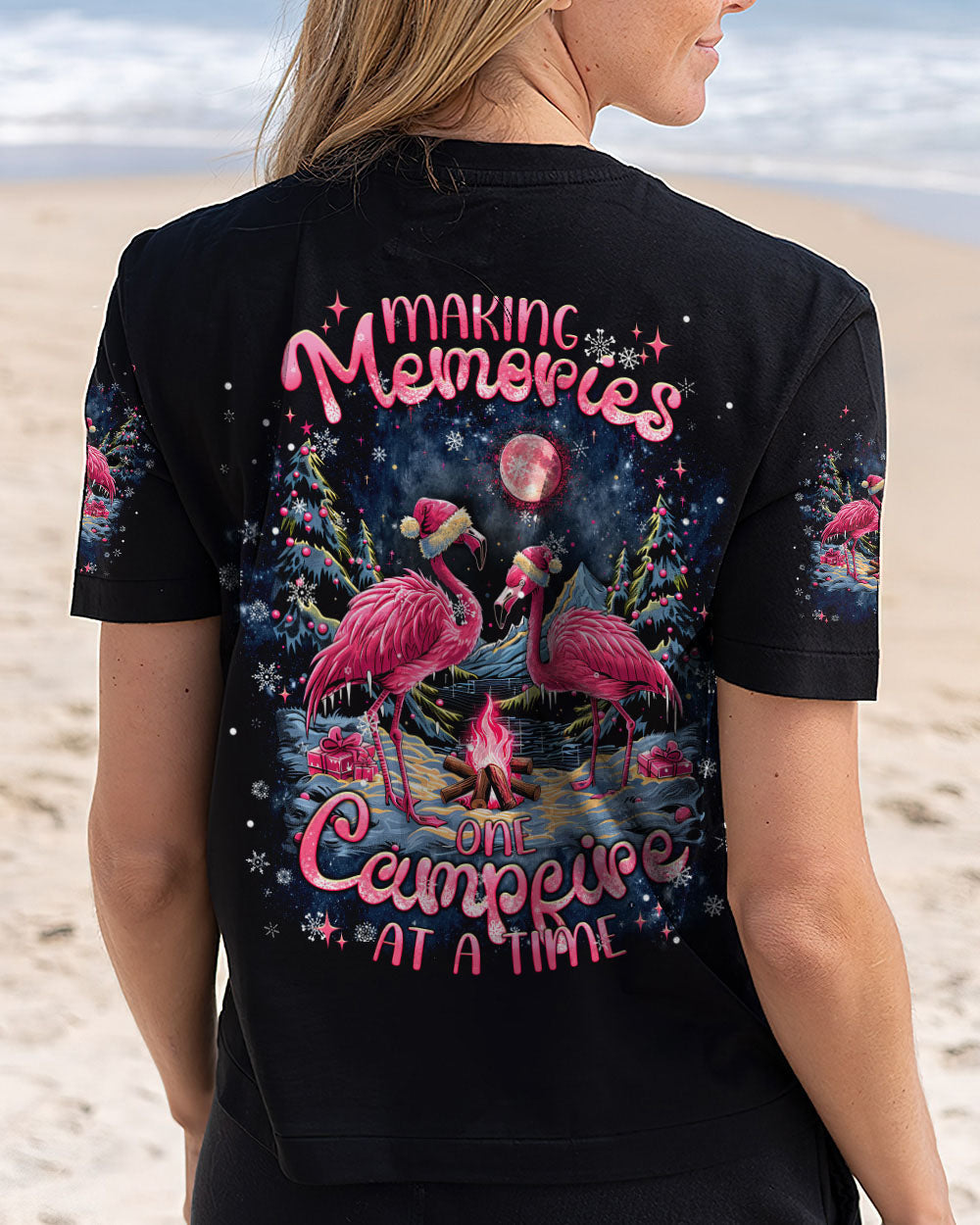 MAKING MEMORIES ONE CAMPFIRE AT A TIME FLAMINGO CHRISTMAS ALL OVER PRINT -  TLNT1210241