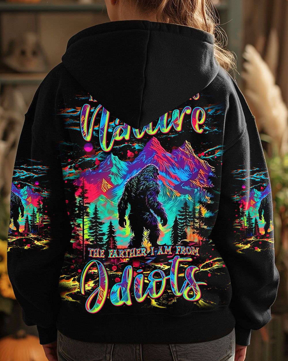 THE CLOSER I GET TO NATURE COLORFUL BIGFOOT ALL OVER PRINT -  TLNT1211244