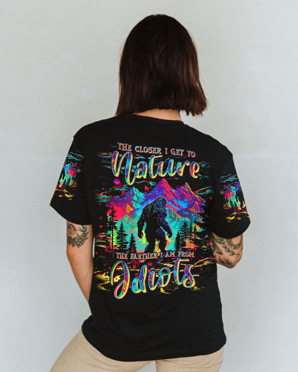 THE CLOSER I GET TO NATURE COLORFUL BIGFOOT ALL OVER PRINT -  TLNT1211244