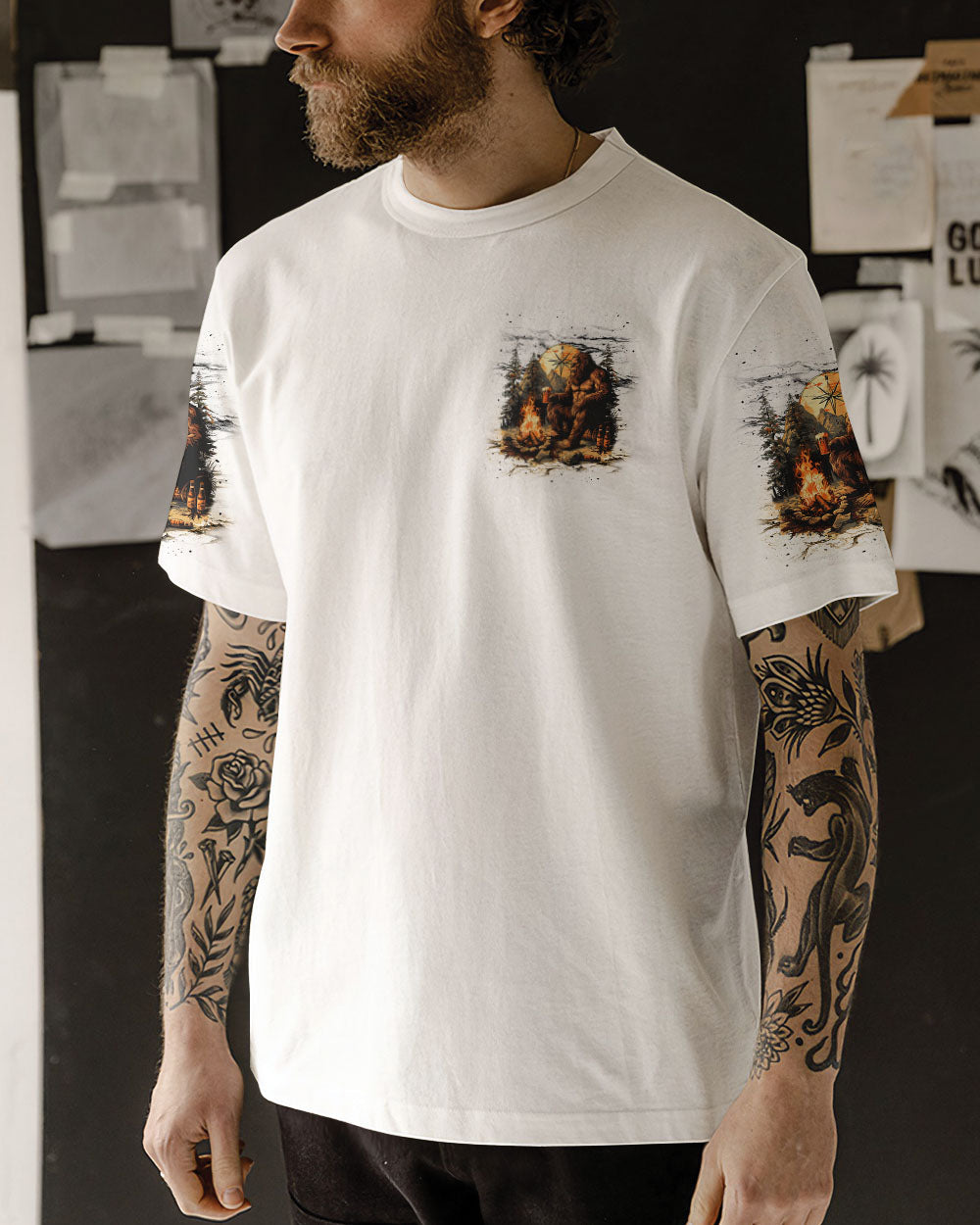NOT ALL WHO WANDER ARE LOST BIGFOOT COMPASS ALL OVER PRINT - TLNT1410241