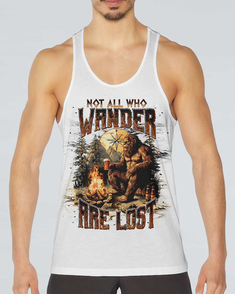 NOT ALL WHO WANDER ARE LOST BIGFOOT COMPASS ALL OVER PRINT - TLNT1410241