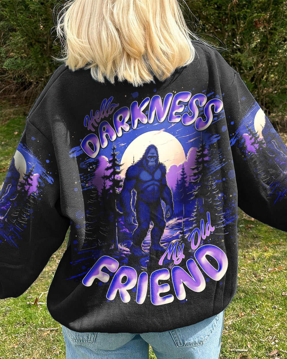 HELLO DARKNESS MY OLD FRIEND BIGFOOT ALL OVER PRINT - TLNT1411251