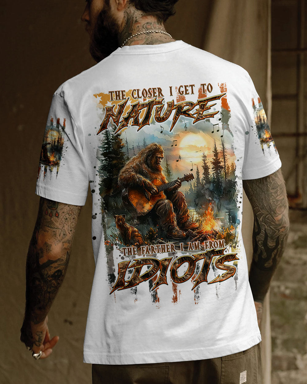 THE CLOSER I GET TO NATURE BIGFOOT GUITAR ALL OVER PRINT - TLNT1608241