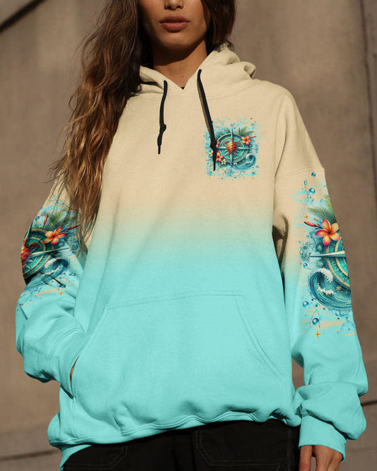 SMELL THE SEA FEEL THE BREEZE TURTLE COMPASS ALL OVER PRINT - TLNT1702251