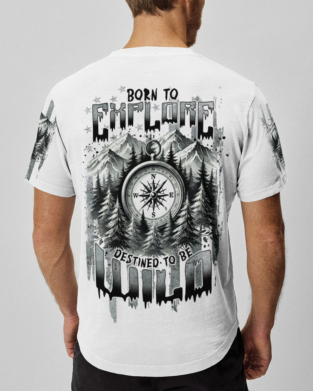 BORN TO EXPLORE DESTINED TO BE WILD COMPASS ALL OVER PRINT - TLNT1909242