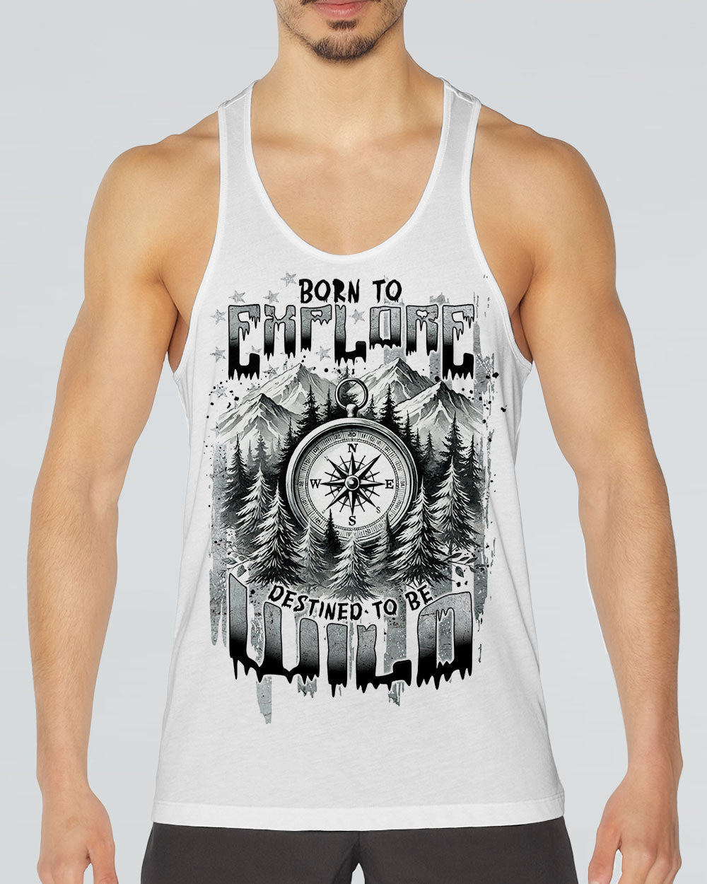 BORN TO EXPLORE DESTINED TO BE WILD COMPASS ALL OVER PRINT - TLNT1909242