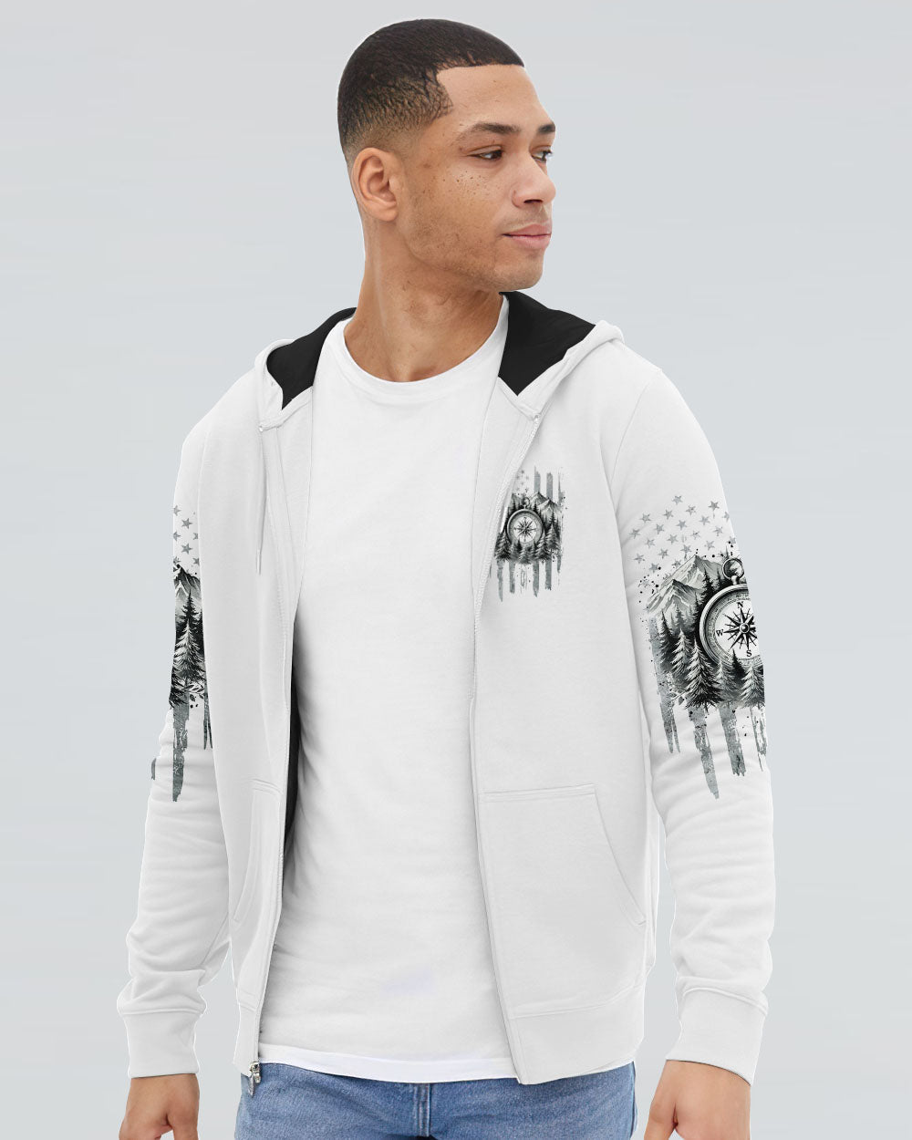BORN TO EXPLORE DESTINED TO BE WILD COMPASS ALL OVER PRINT - TLNT1909242