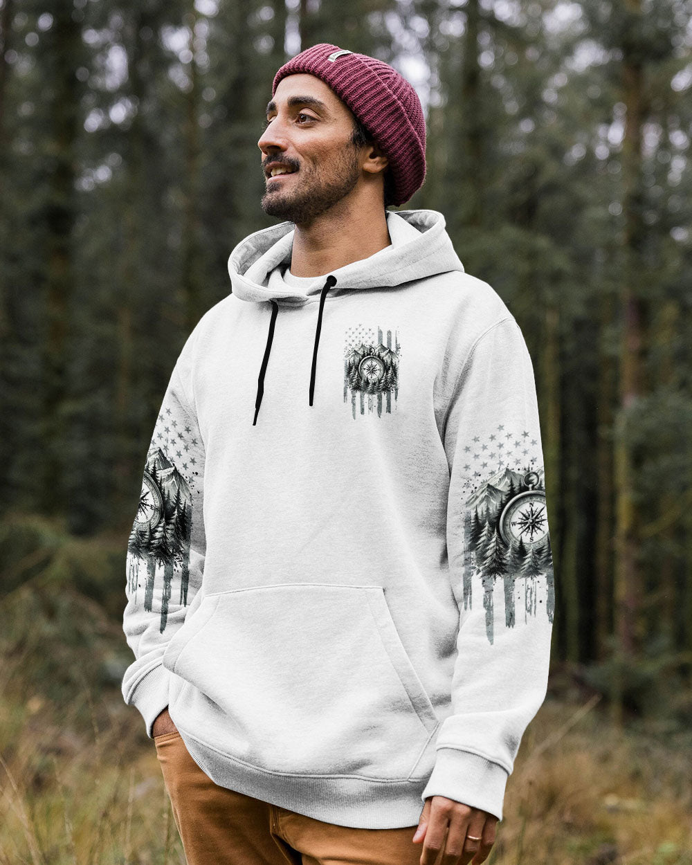 BORN TO EXPLORE DESTINED TO BE WILD COMPASS ALL OVER PRINT - TLNT1909242
