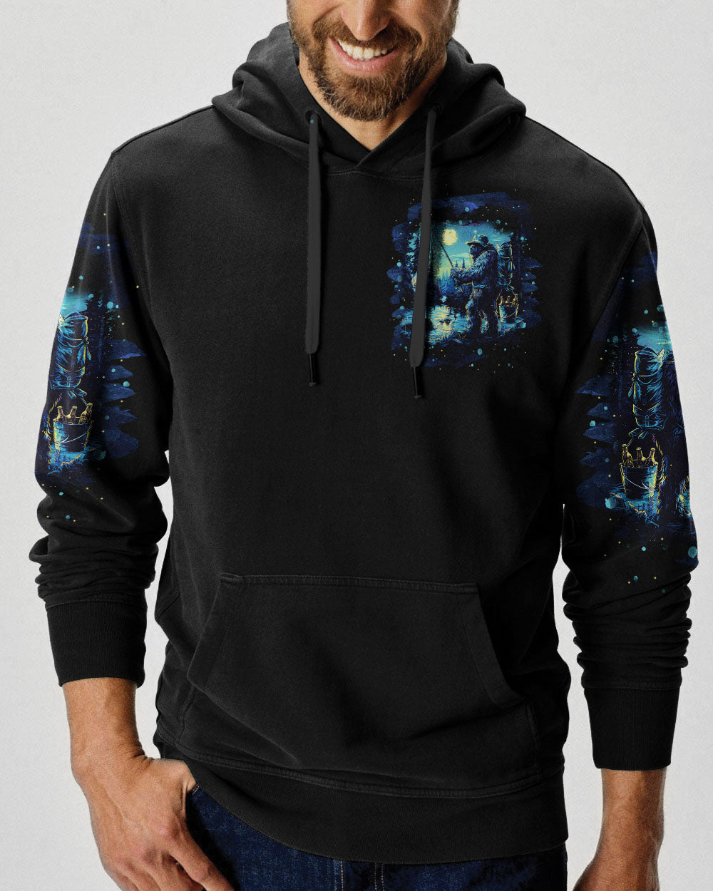 AND INTO THE FOREST I GO BIGFOOT FISHING ALL OVER PRINT - TLNT2102251