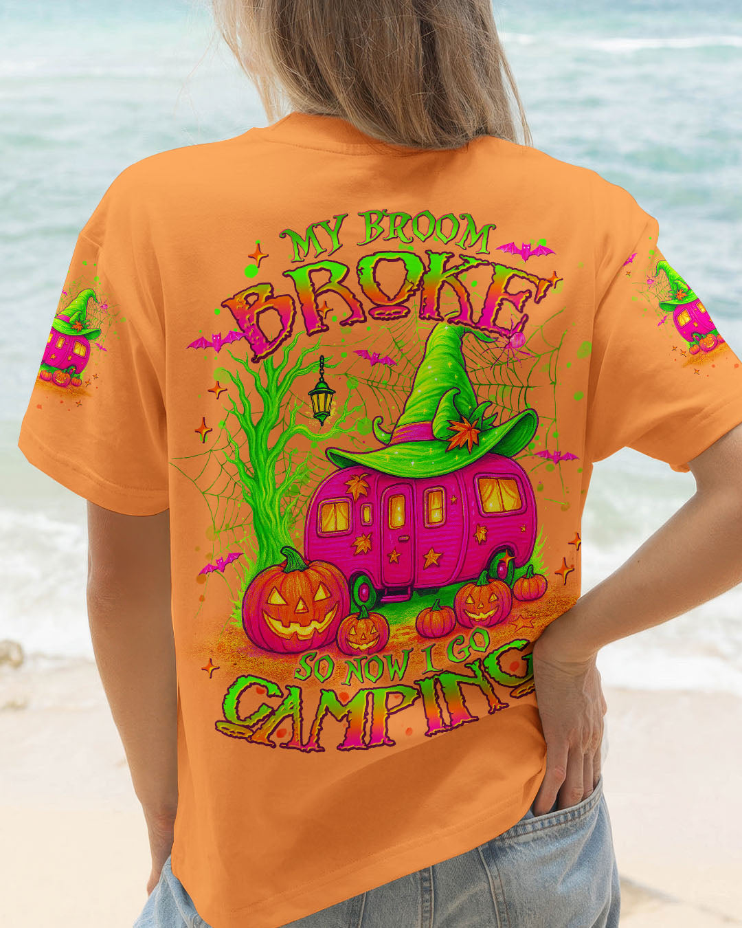 MY BROOM BROKE SO NOW HALLOWEEN CAMPING ALL OVER PRINT - TLNT2107252
