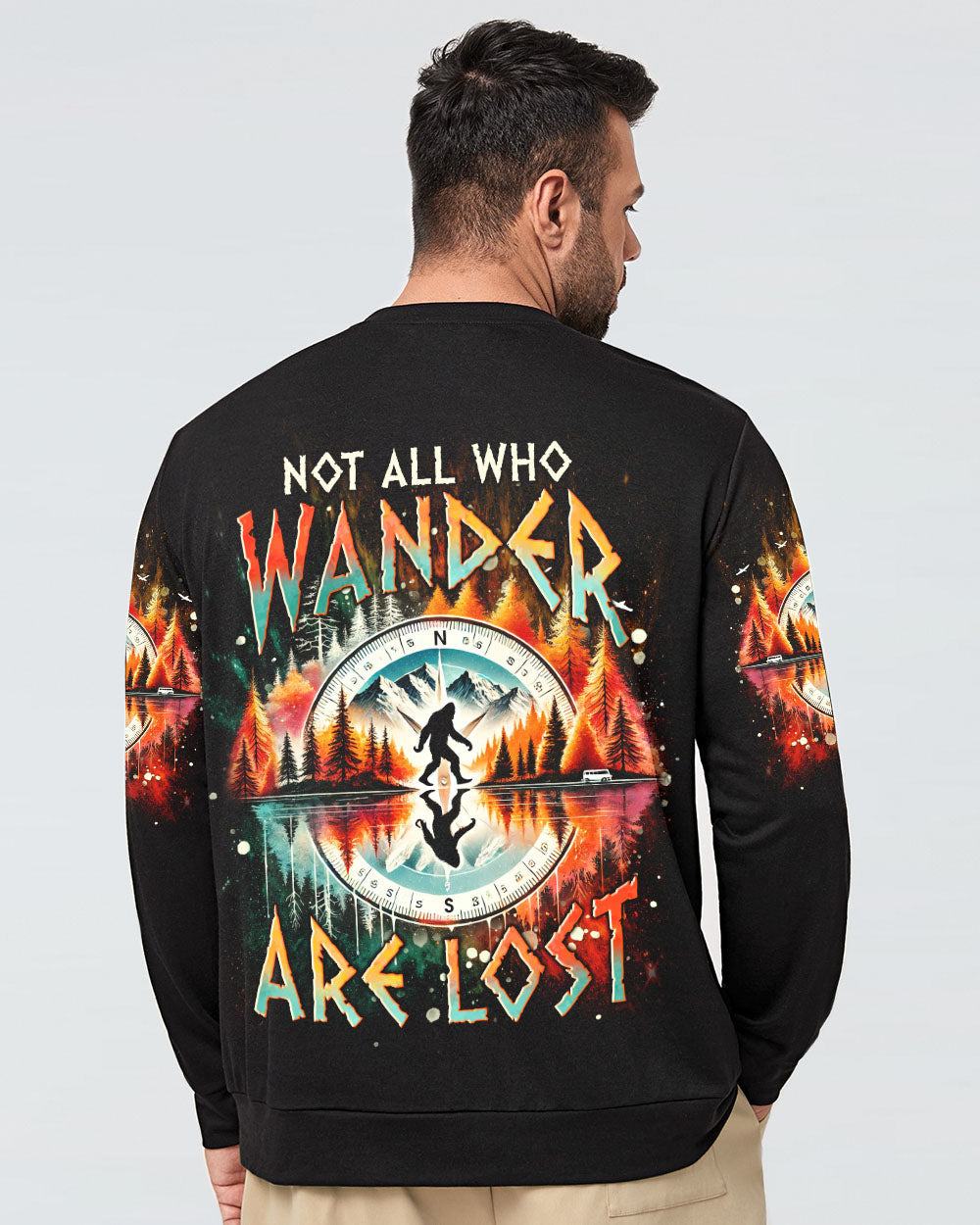 NOT ALL WHO WANDER ARE LOST BIGFOOT COMPASS ALL OVER PRINT - TLNT2201252