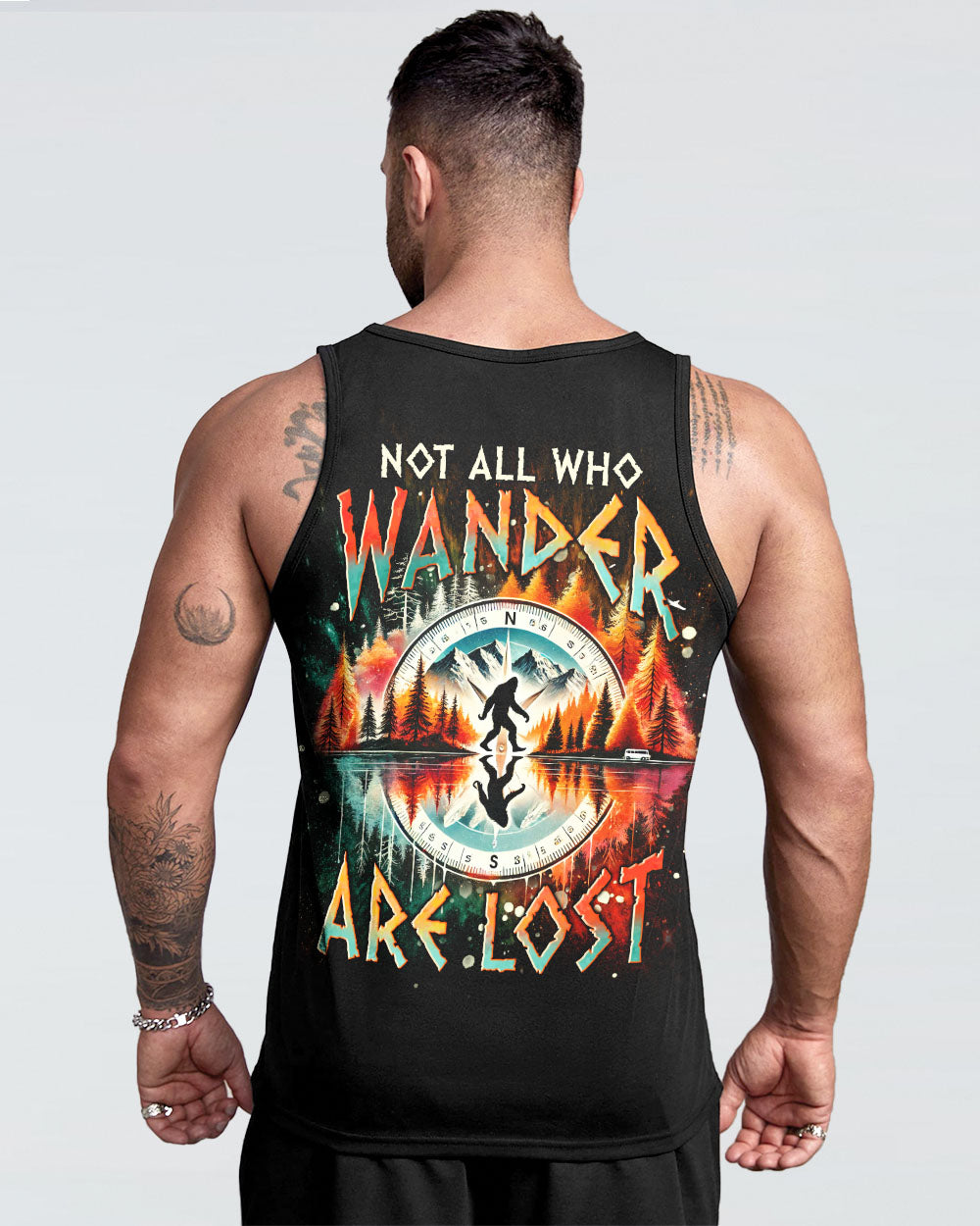 NOT ALL WHO WANDER ARE LOST BIGFOOT COMPASS ALL OVER PRINT - TLNT2201252
