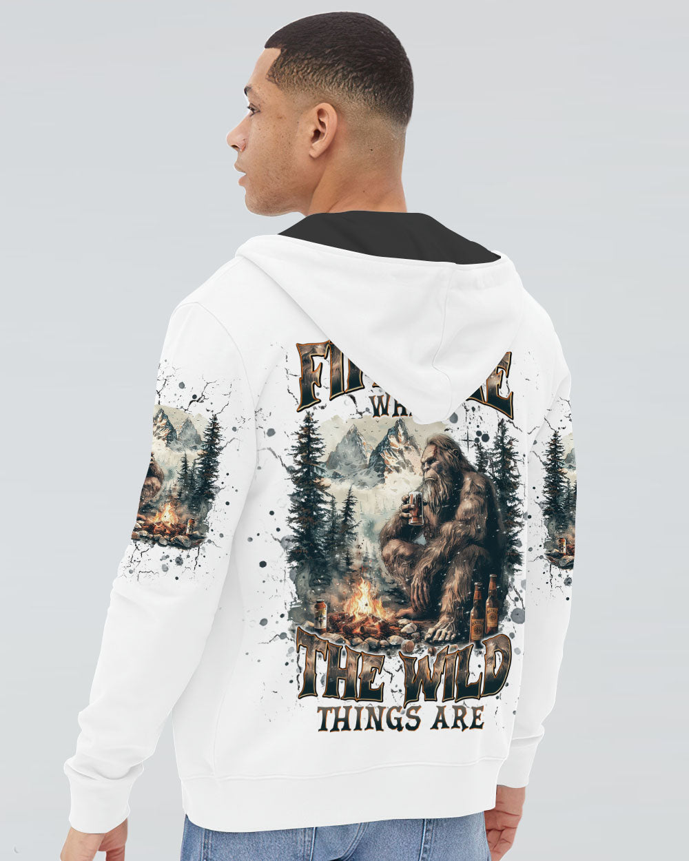 FIND ME WHERE THE WILD THINGS ARE BIGFOOT ALL OVER PRINT  - TLNT2211241