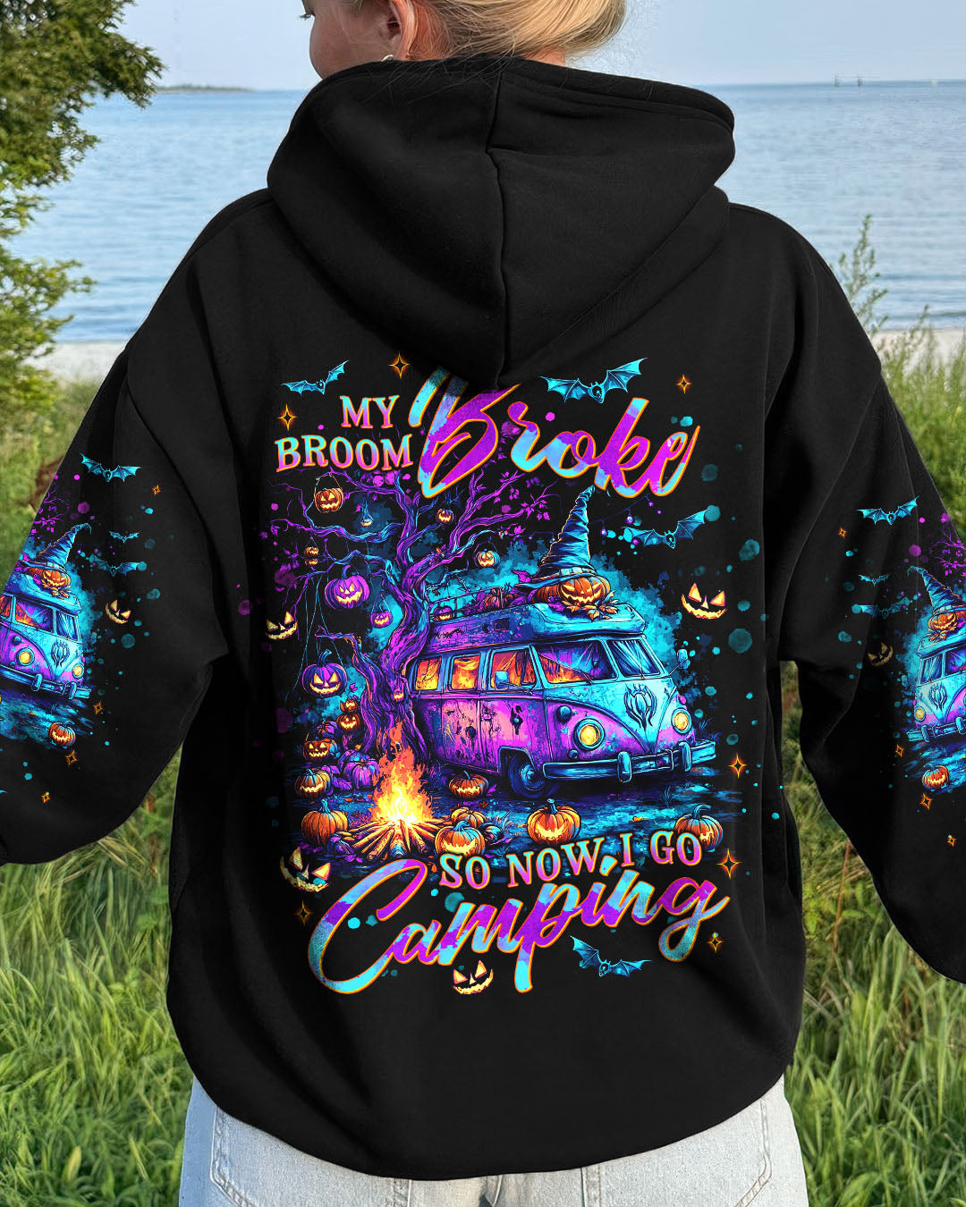 MY BROOM BROKE SO NOW HALLOWEEN CAMPING ALL OVER PRINT - TLNT2307254