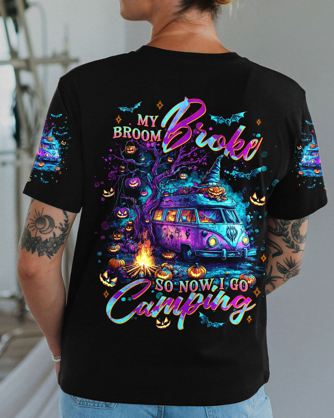 MY BROOM BROKE SO NOW HALLOWEEN CAMPING ALL OVER PRINT - TLNT2307254