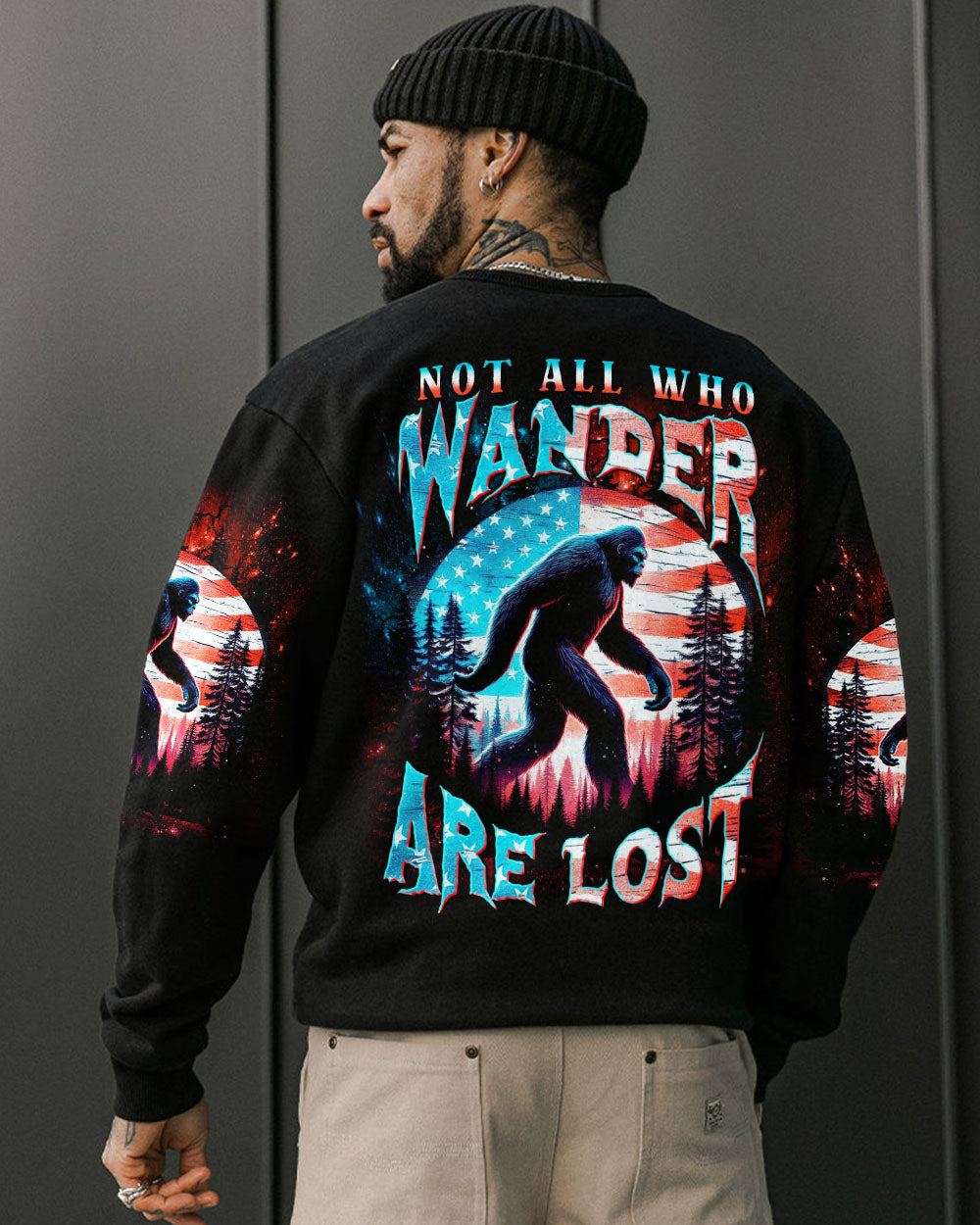 NOT ALL WHO WANDER ARE LOST BIGFOOT ALL OVER PRINT - TLNT2409251