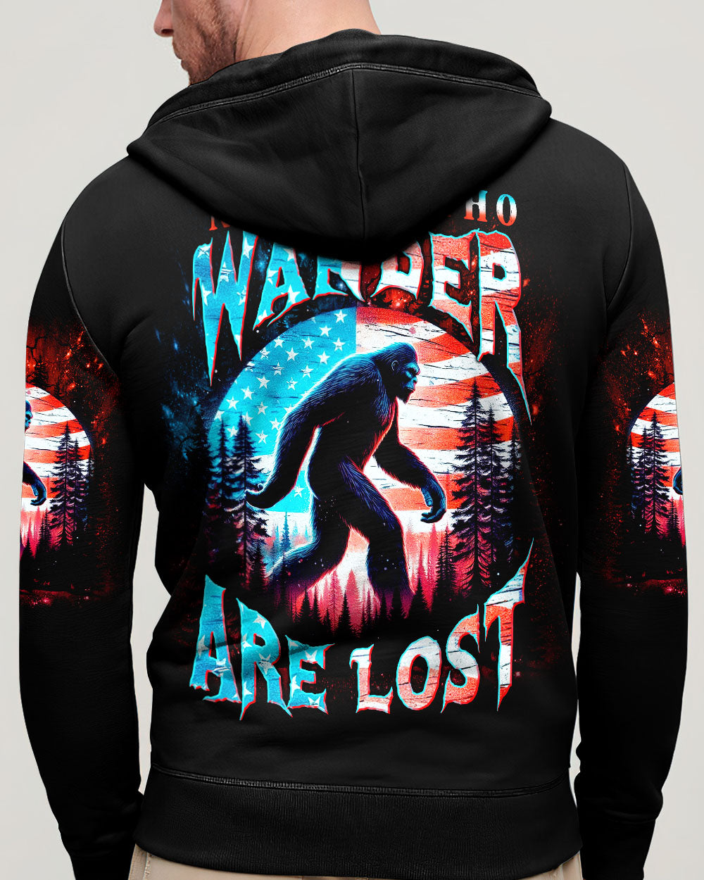 NOT ALL WHO WANDER ARE LOST BIGFOOT ALL OVER PRINT - TLNT2409251
