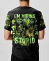 I'M HIDING FROM STUPID PEOPLE BIGFOOT ALL OVER PRINT - TLNT2802251