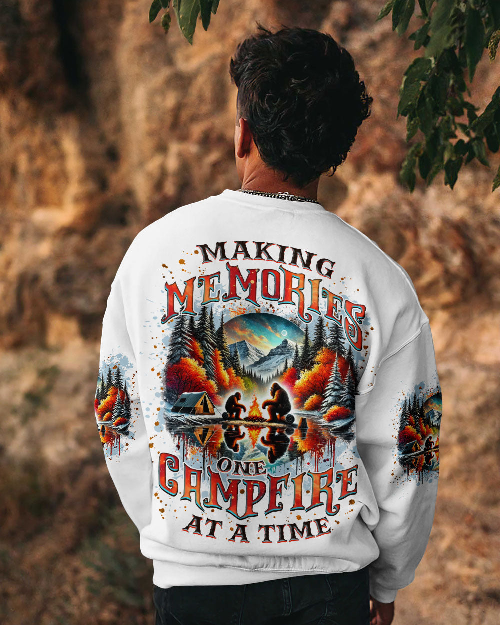 MAKING MEMORIES ONE CAMPFIRE AT A TIME BIGFOOT ALL OVER PRINT  - TLNZ0402254